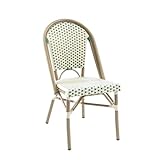 METRO Professional Chaise de terrasse BABYLONE, Aluminium/rotin PE, 46 x 61 x 89 cm, Aspect Bamboo, Vert/Beige, Chaise Jardin terrasse Balcon bistrot