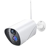 Caméra Surveillance WiFi Extérieure, IP65 HD pour La Sécurité à Domicile, Caméra IP WiFi 1080P avec Détection de Mouvement PIR, Audio Bidirectionnel, SD/Cloud, Compatible avec iOS/Android