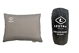 Lestra Outdoor – Oreiller Rando – Coussin de Randonnée Compressible – Léger & Confortable – 50% Duvet de Canard – 45 x 35 – 260 g Gris Taille Unique