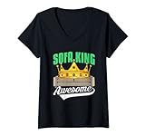 Femme Sofa King Awesome Cool Rad Canapé amusant King T-Shirt avec Col en V