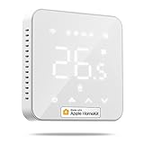 Thermostat Connecté, 16A Thermostat pour Chauffage Électrique au Sol Compatible avec HomeKit, Siri, Alexa et Google Home, Thermostat WiFi avec Écran LED Tactile, Commande Vocale et Contrôle à Distance
