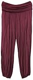 K-Milano Pantalon sarouel pour femme - Pantalon bouffant - Uni et imprimé - Léger et aéré - Taille élastique confortable - Jambe large - Fabriqué en Italie - Rouge - taille unique