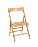 Spetebo Chaise pliante en bambou naturel - 78 x 40 cm - Chaise de cuisine pliable en bois FSC - Chaise classique en bois pour un usage domestique