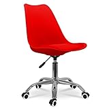 Waytex Lakar Chaise de Bureau Scandinave à roulettes Hauteur Réglable Rouge…