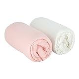 Lot de 2 draps housse Blanc/Rose Babycalin - 70x140 cm