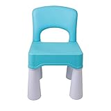 burgkidz Chaise en Plastique pour Enfants, Durable et Légère, Hauteur du Siège de 9,3', Utilisation à l'Intérieur ou à l'Extérieur, Bleu Clair