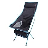 QINYANG Chaise Pliante extérieure Portable, Chiffon léger Oxford Max Charge 150kg, pêche de Camping Un Barbecue Tabouret (Color : Blue)
