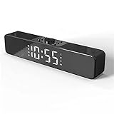 Jrechio Sound Bar Alarm Clock Bluetooth Conférencier avec LED Bar de Son Surround Home Theatre Wired Wired Wired Wired Wire la télé Sound Bar (Couleur: Taille Noire: Mise à Niveau) zhengzilu