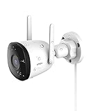 Caméra de Surveillance WiFi Extérieure, 2.5K Caméra IP WiFi 2.4 GHz Étanche avec Vision Nocturne de 30m, Détection de Mouvement AI, Compatible avec Alexa Google Home (Bullet 2C 4MP)