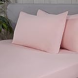 Sleepdown Lot de 2 taies d'oreiller 100 % Coton brossé de Luxe Doux et Confortable - Rose pâle - 50 x 75 cm