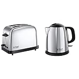 Russell Hobbs Toaster Grille-Pain, Cuisson Rapide et Uniforme - 23311-56 Victory & Bouilloire 1L, Ebullition Rapide, Marquage Tasses, Ouverture Facile, Design Compact - 24990-70 Victory