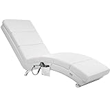 CASARIA Méridienne London Chaise de Relaxation Chaise Longue d'intérieur avec Fonction de Massage Chauffage Blanc