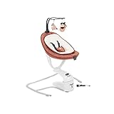 Babymoov - Swoon Motion, Balancelle Bébé Electrique, Assise à 360°, Balancement latéral ou d'avant en arrière, 8 Berceuses et Arche d'éveil intégrée, Terracotta