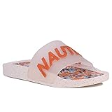 Nautica Claquettes athlétiques pour femme, chaussures de douche, sandales de plage, toboggan en bateau, Esmeray-white Palm, 40.5 EU