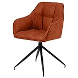 Selsey Hongor - Chaise pivotante - Cuivre, Rembourrée, Pieds en métal Noir - Style Moderne