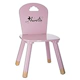 KDO MAGIC - Chaise enfant rose personnalisée - prénom ou texte - bois - gravure laser - cadeau enfant, fille, chambre, noël, anniversaire