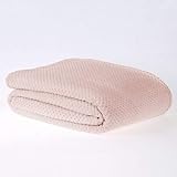 Sleepdown Jeté de lit en Polaire gaufrée de Luxe Rose pâle Super Doux Chaud et Confortable en nid d'abeille – 200 cm x 250 cm