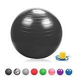 Gloop Ballon de gymnastique souple et épais pour fitness, pilates, yoga 25 cm Noir