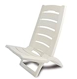 Chaise de plage en marbre pliable et plastique - Chaise longue de mer, de jardin. Set of 1 Weiß
