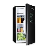 Klarstein Spitzbergen Réfrigérateur avec congélateur - Réfrigérateur-congélateur avec Porte inscriptible, marqueur Inclus, réfrigérateur avec température réglable à 5 Niveaux, 76 litres, Noir