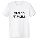 DIYthinker Homme L'effort est attrayant Motivation encouraget Citations Crew-Neck T-shirt blanc printemps et d'été Tagless Confort Coton Sports T-Shirts - Multi - X-Large Multicolore