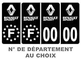 HADEXIA Pack 2 Paires Autocollant Stickers Plaque d'immatriculation Prenium Renault Sport Noir - Numéro Personnalisé