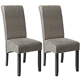 TecTake Lot de 2 chaises de salle à manger 105cm chaise de salon mobilier meuble de salon - diverses couleurs au choix - (Gris marbré | No. 403627)