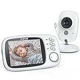 BOIFUN Babyphone Vidéo, Baby Phone Caméra Surveillance Numérique Sans Fil avec 3.2”LCD, VOX, Vision Nocturne, Communication Bidirectionnelle, Capteur de Température, Berceuses, Rechargeable
