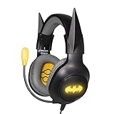 FRTEC – Casque de Jeu Batman avec Oreilles Dark Knight détachables, câble et lumière LED RVB pour Playstation 5, PS4, Xbox Series X/S, Xbox One, Nintendo Switch, PC, Mac
