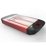 Solac TC5303 Stillo Red - Grille-pain plat 600W, 12 niveaux de brunissage, Arrêt automatique, Signal sonore, Ramasse-miettes, Noir et rouge