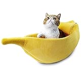 Petgrow mignon Banane pour chat Maison, lit pour chien Doux Chat Cuddle Lit, Lovely Animal Fournitures pour chat chaton Lit, Jaune