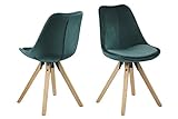 Marque Amazon - Movian Arendsee - Lot de 2 chaises de salle à manger, 55 x 48,5 x 85 cm, Vert