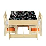 WOLTU 1 Table d'enfant + 2 chaises avec Espace de Rangement pour Enfants d'âge préscolaire,SG002