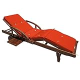 Detex® Coussin pour transat Chaise Longue de Jardin Orange 195cm Rembourré Relax
