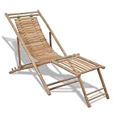vidaXL Chaise de terasse en Bambou avec Repose-Pieds Chaise Longue de Jardin