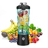 Blender portable Smoothie Maker to go,600ml Fresh Juice Mixer Bottle with 6 Blades and Rechargeable Type-C, Portable Juicer Blender with Ice Cube Shape for Travel, Sports, Kitchen