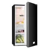Klarstein Beerkeeper – Réfrigérateur 92 litres, 83 cm, 3 étagères, compartiment à légumes, thermostat à 7 niveaux, éclairage intérieur, puissance nominale 60 W, silencieux noir brillant