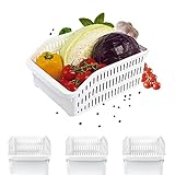 Homelife - Lot de 3 Bacs de Rangement Réfrigérateur FRIMAX - Blanc pour refrigerateur Tiroir Organisateur Panier legumes Frigo Congélateur Robuste Boite Cuisine Nettoyage (Grand)