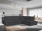 Sesto Senso Grand canapé moderne 245 x 320 cm – Canapé d'angle moderne avec coussins de dossier – Canapé en forme de L pour salon avec appuie-têtes réglables – Canapé de salon élégant et confortable –