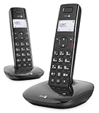 Doro Comfort 1010 Duo Téléphone sans Fil DECT pour Seniors avec Fonction d'Appel Interne/Intercom et Compatible avec Appareils Auditifs (Duo/Noir) [Version Française]