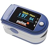 Oxymètre de pouls Pulox PO-200A Solo avec alarme et tonalité bleue pour mesurer le pouls et la saturation en oxygène du doigt