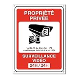 Vidéo surveillance panneau - Panneaux de sécurité Plaque Alarme pour propriété privée - Signalétique en plastique 20x15cm (1)