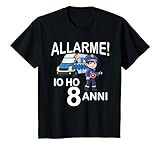 Enfant Alarme pour bébé en forme de voiture de police « I am 8 Years » T-Shirt
