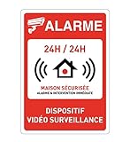 AUA SIGNALETIQUE - Panneau Signalisation avec Coins arrondis - Alarme Dispositif Vidéo Surveillance Maison Sécurisée - 150x210 mm, Vinyl adhésif