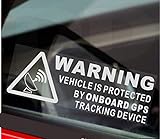 5 autocollants WARNING d’avertissement de présence de GPS à bord, pour voiture, van, bateau, sécurité, protection, alarme