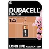 Duracell 123 Pile lithium haute puissance 3V, lot de 1 (CR123 / CR123A / CR17345), pour caméras Arlo, capteurs, verrous sans clé, flashs photo et lampes de poche
