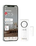 Onvis Capteur de contact Bluetooth 4 en 1 pour porte et fenêtre avec sirène d'alarme de 120 dB intégrée, thermomètre, hygromètre, fonctionne avec Apple HomeKit