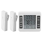 TOPINCN Thermomètre De Réfrigérateur Congélateur Thermomètre Digital Alarme Sonore Avec Capteur Sans Fil Min/Max écran
