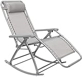 Amanka Chaise longue à bascule 178 x 70 cm – Fauteuil de relaxation – Chaise pliante jusqu'à 100 kg