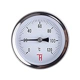 THERMIS Thermomètre pour chauffage 0-120 °C Connexion arrière G1/2 (63 mm) ETR